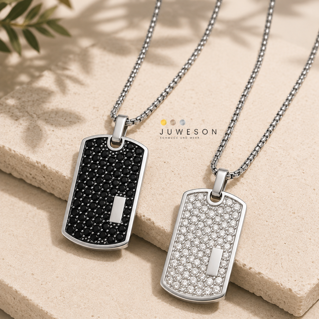 TAG | COLLAR CHAPA MILITAR CON PAVÉ