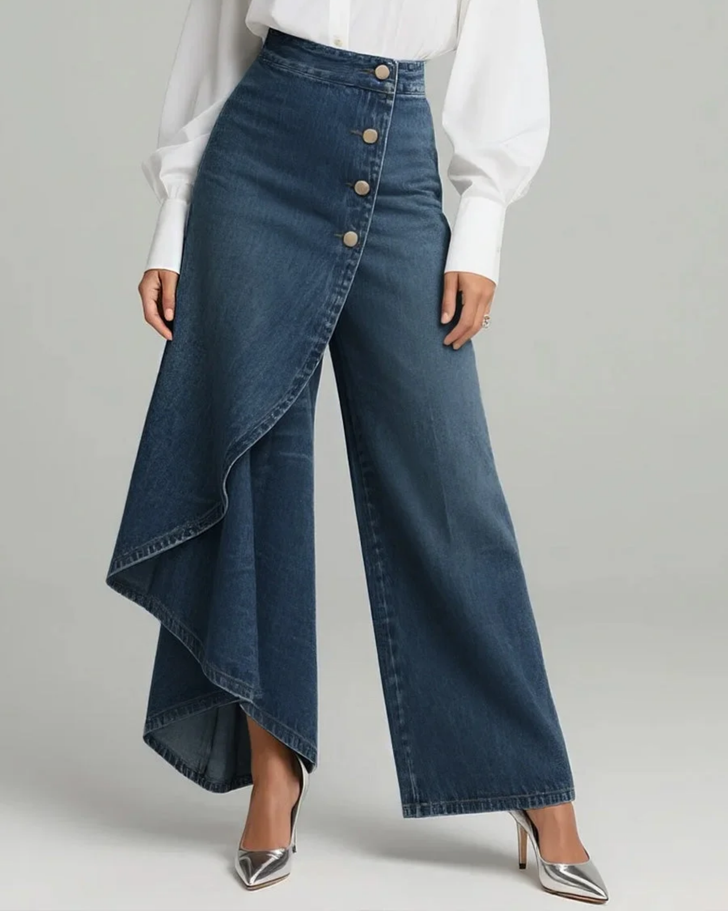 AUDREY | PANTALONES VAQUEROS CON LAZO FRONTAL
