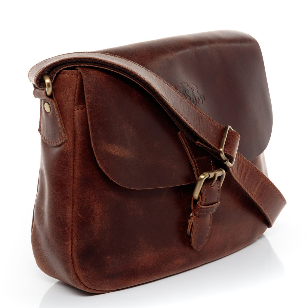 Schultertasche Leder braun YALE Umhängetasche Damen