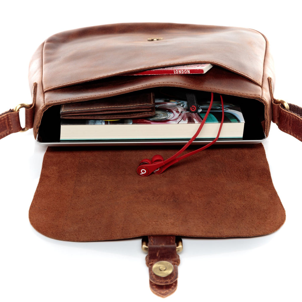 Schultertasche Leder braun YALE Umhängetasche Damen