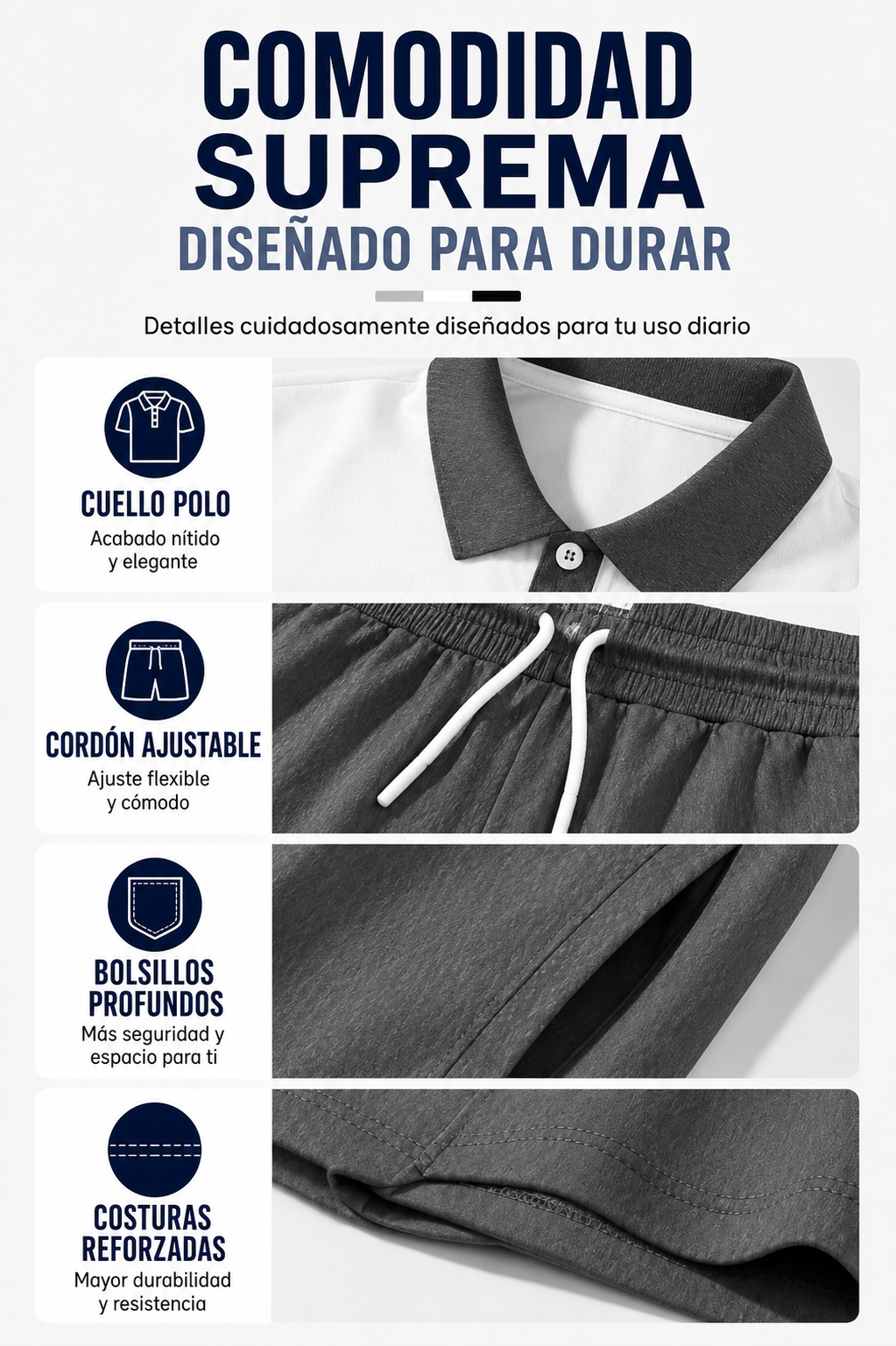 👕 Conjunto de 2 piezas (camisa y pantalones cortos) para hombre: cómodo, transpirable y versátil para el verano, el tiempo libre y los viajes ☀️🩳