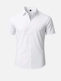 Camisa elástica en cuatro direcciones que no necesita planchado – Botones transparentes