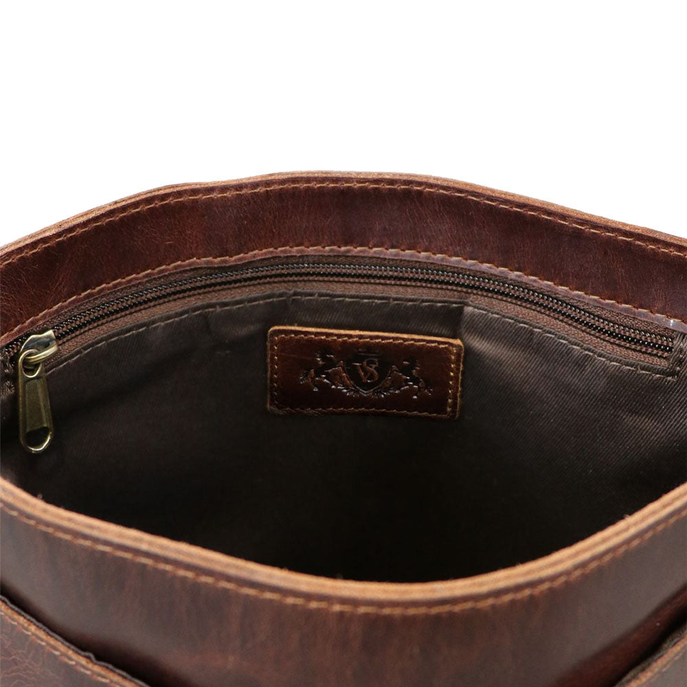 Schultertasche Leder braun YALE Umhängetasche Damen