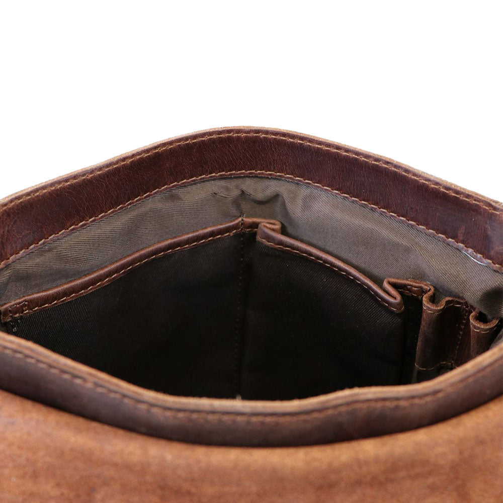 Schultertasche Leder braun YALE Umhängetasche Damen