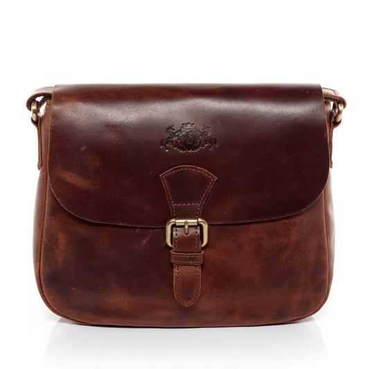 Schultertasche Leder braun YALE Umhängetasche Damen