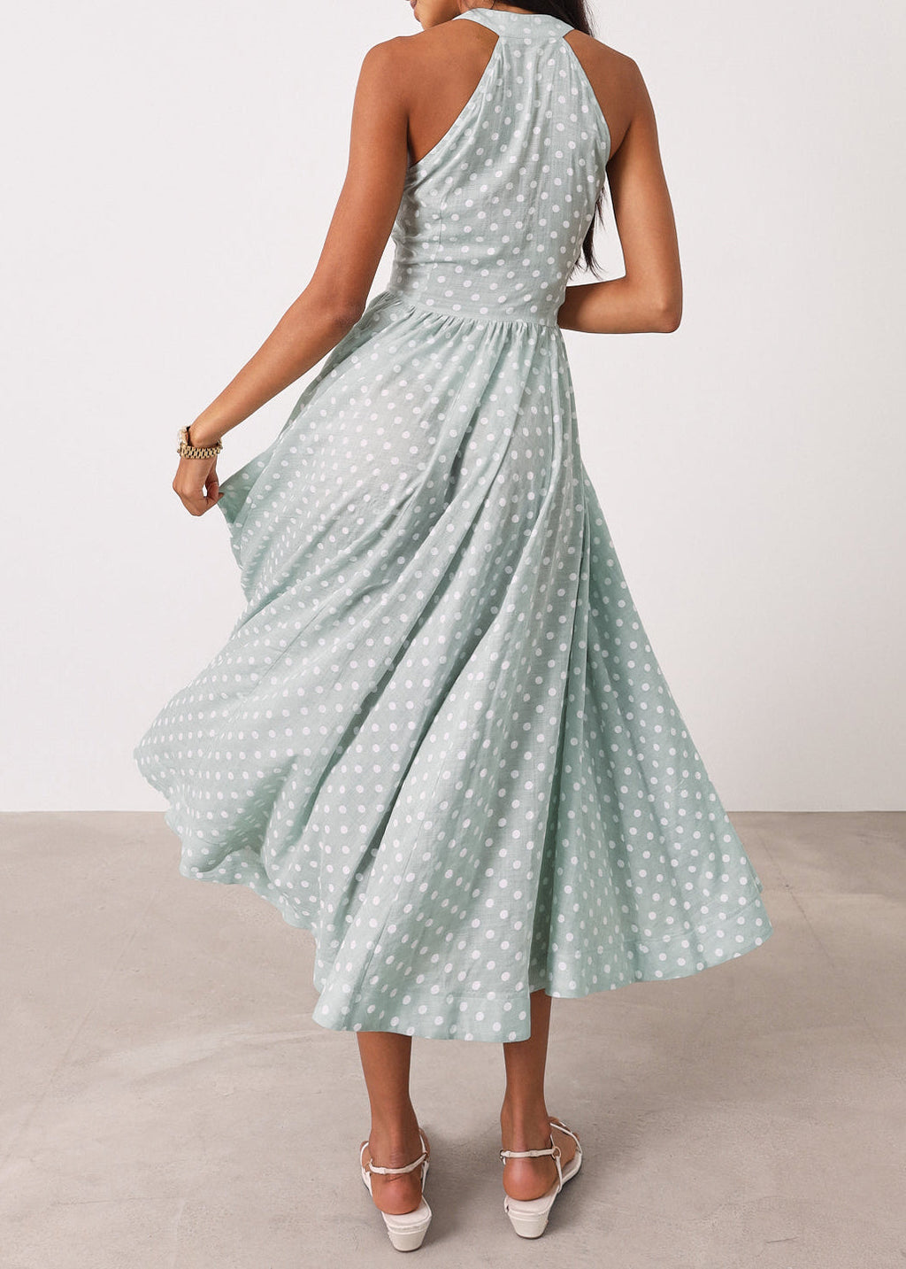 Vestido Icon de Adriana Polka | Pistacho/Blanco