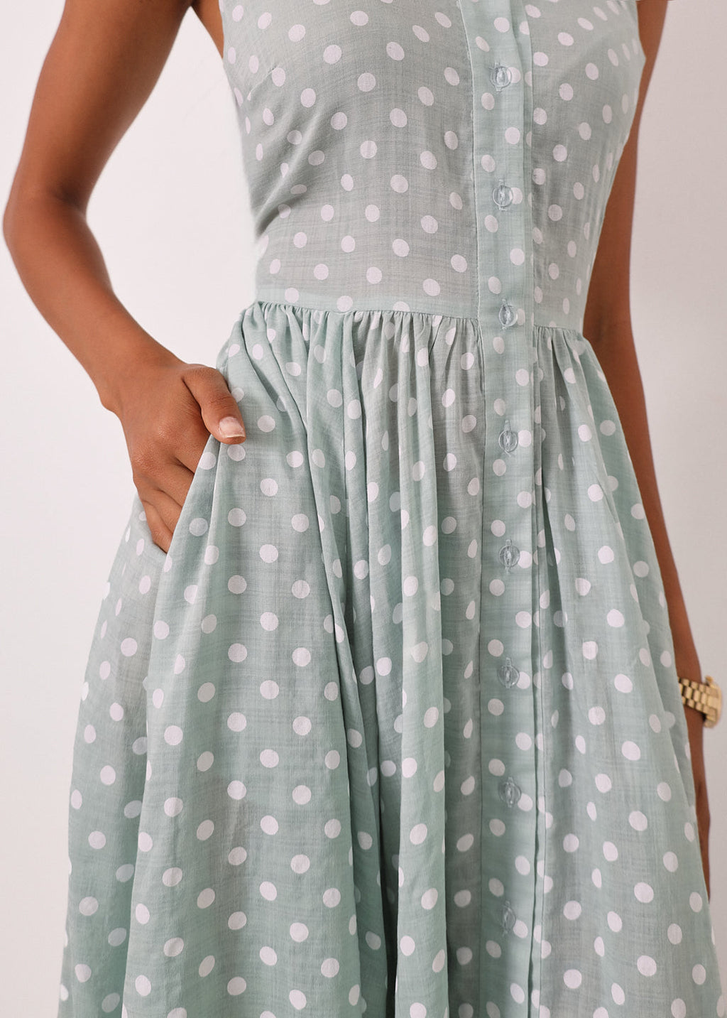 Vestido Icon de Adriana Polka | Pistacho/Blanco