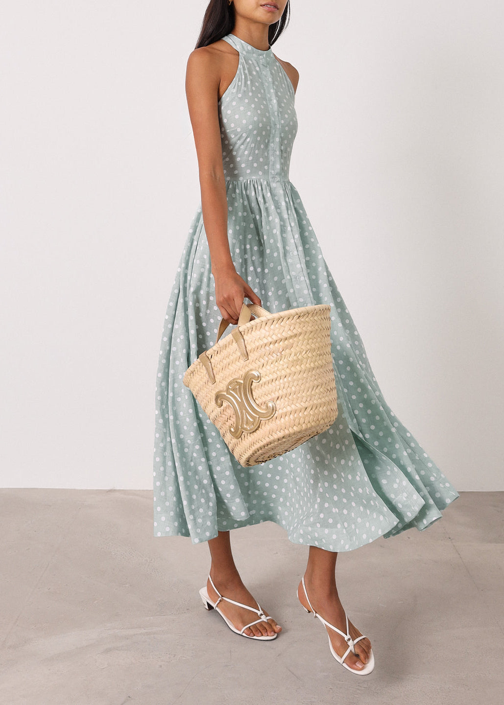 Vestido Icon de Adriana Polka | Pistacho/Blanco