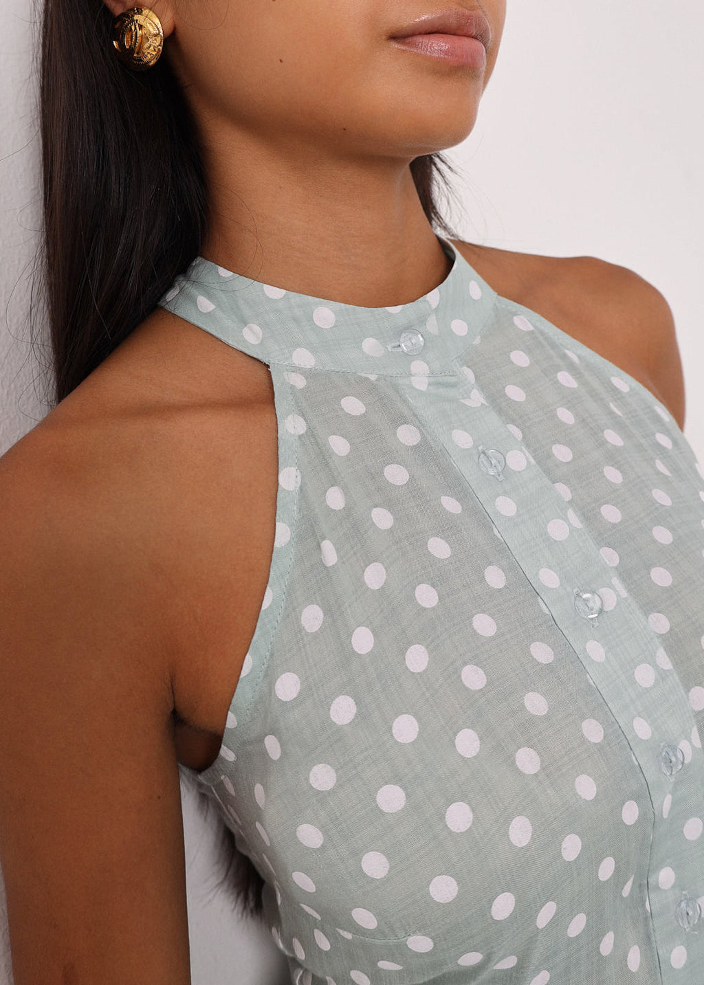 Vestido Icon de Adriana Polka | Pistacho/Blanco