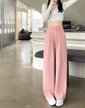 Pantalones de corte estrecho y pierna ancha para mujer; pantalones de primavera y otoño de 2025; nuevos pantalones de traje informales de corte recto; ropa de mujer; pantalones cortos de cintura alta para mujer