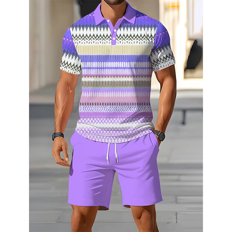 👕 Conjunto de 2 piezas (camisa y pantalones cortos) para hombre: cómodo, transpirable y versátil para el verano, el tiempo libre y los viajes ☀️🩳