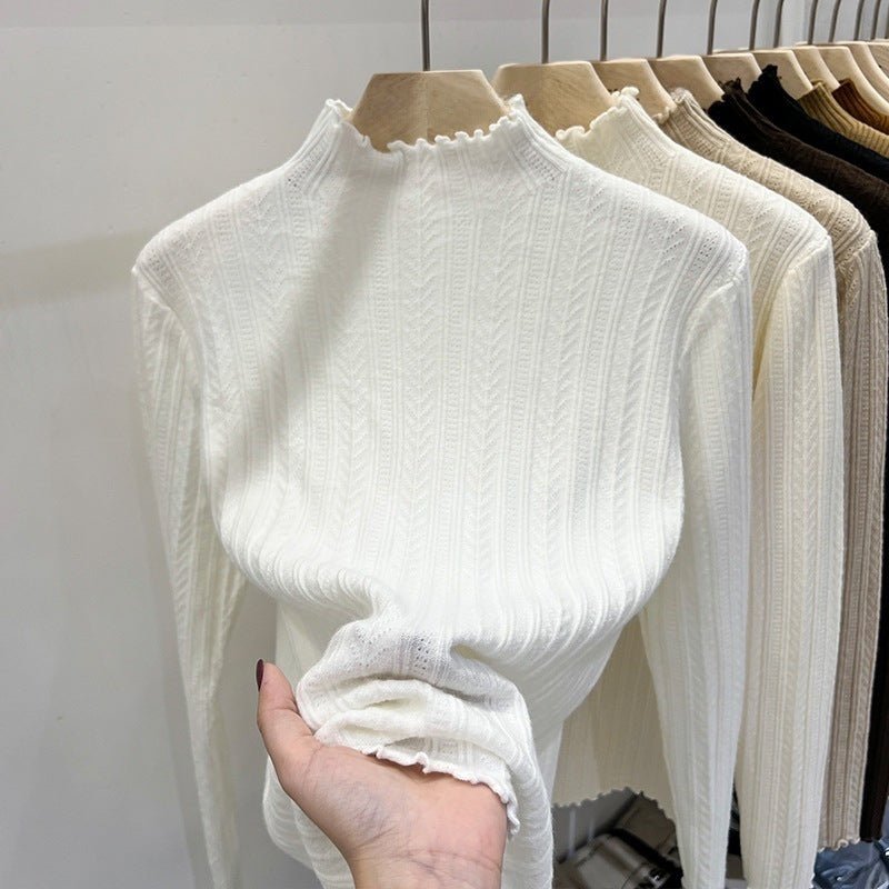 The Effortless Elegance | Jersey de punto de manga larga y cuello semi-alto en color liso