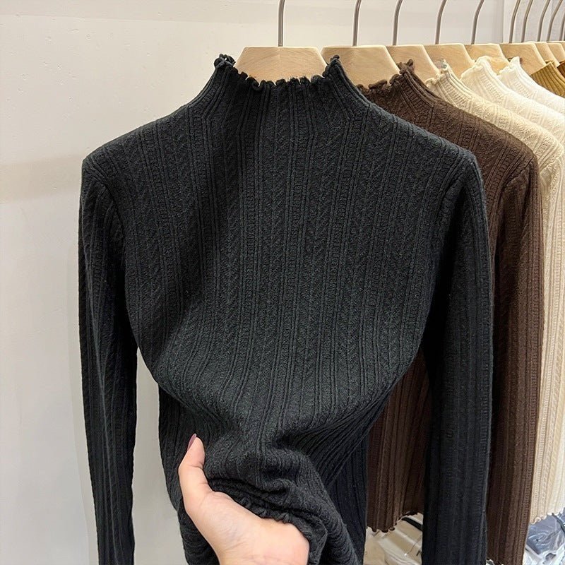 The Effortless Elegance | Jersey de punto de manga larga y cuello semi-alto en color liso