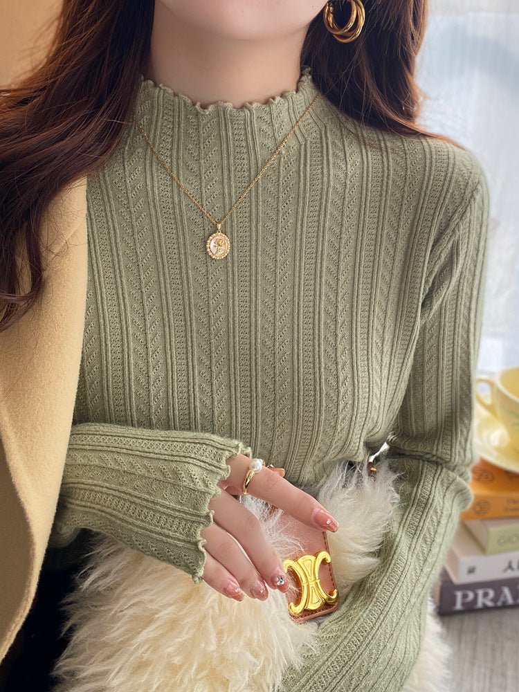 The Effortless Elegance | Jersey de punto de manga larga y cuello semi-alto en color liso