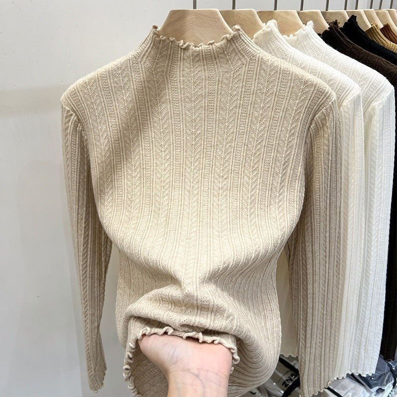 The Effortless Elegance | Jersey de punto de manga larga y cuello semi-alto en color liso