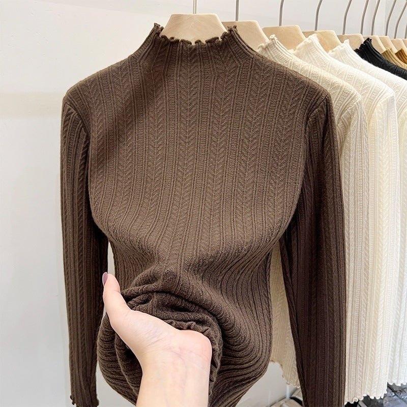 The Effortless Elegance | Jersey de punto de manga larga y cuello semi-alto en color liso