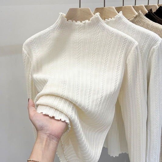 The Effortless Elegance | Jersey de punto de manga larga y cuello semi-alto en color liso