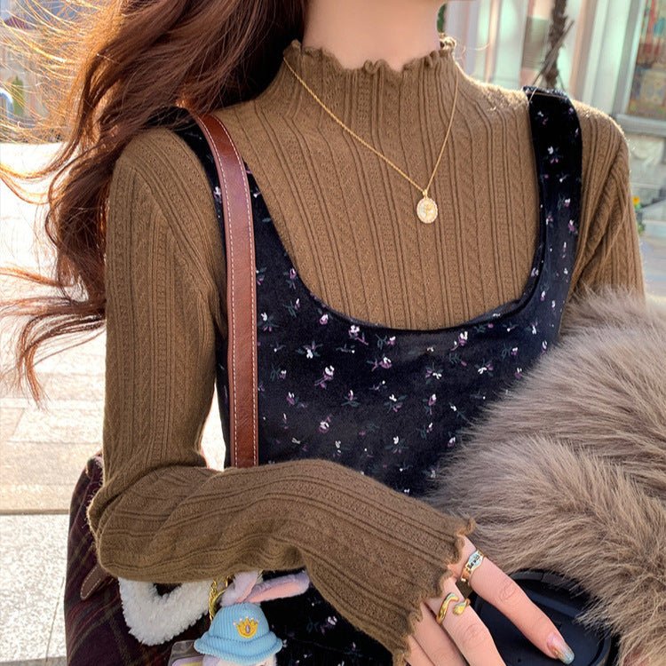 The Effortless Elegance | Jersey de punto de manga larga y cuello semi-alto en color liso